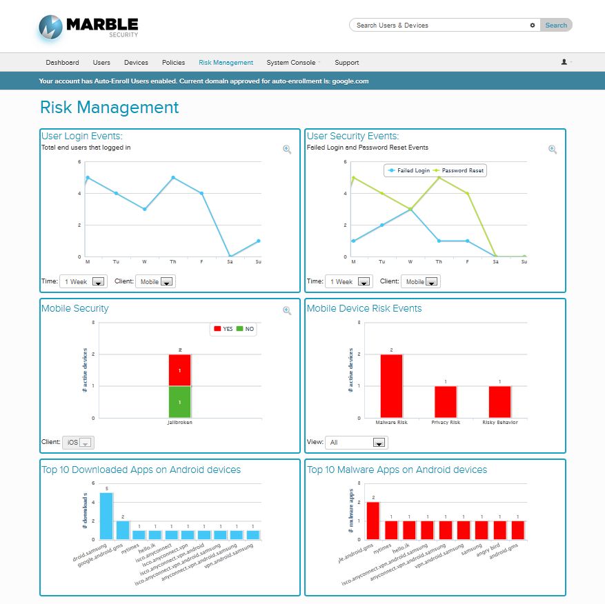 Marble Security Risk Management