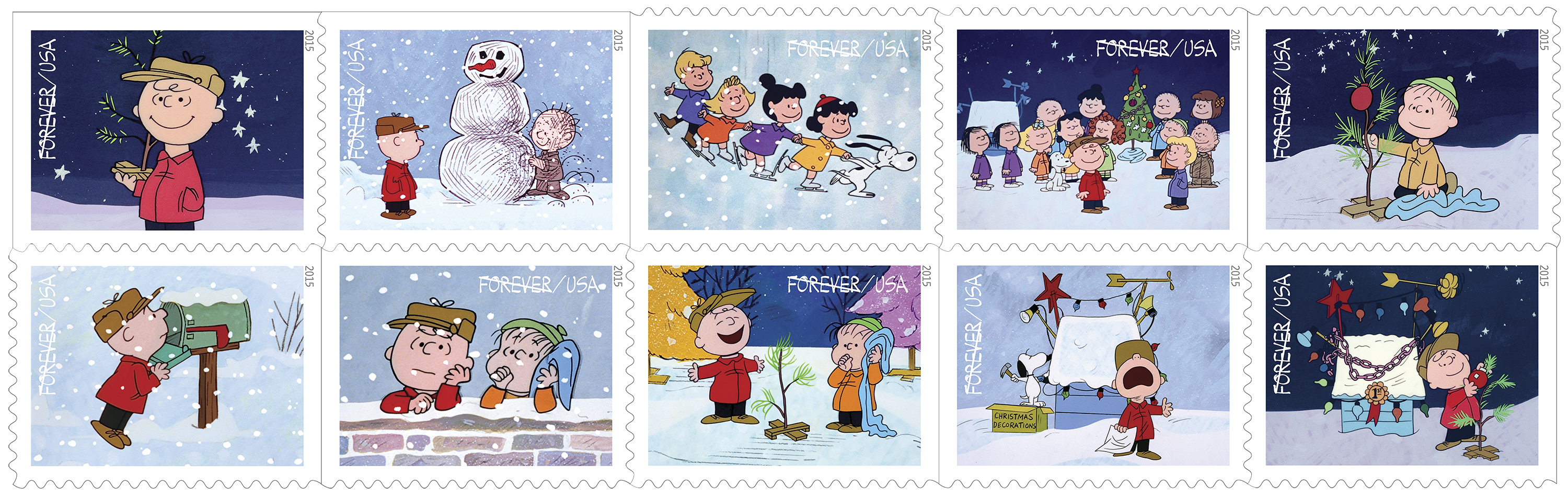 Charlie Brown 10 stamps HR