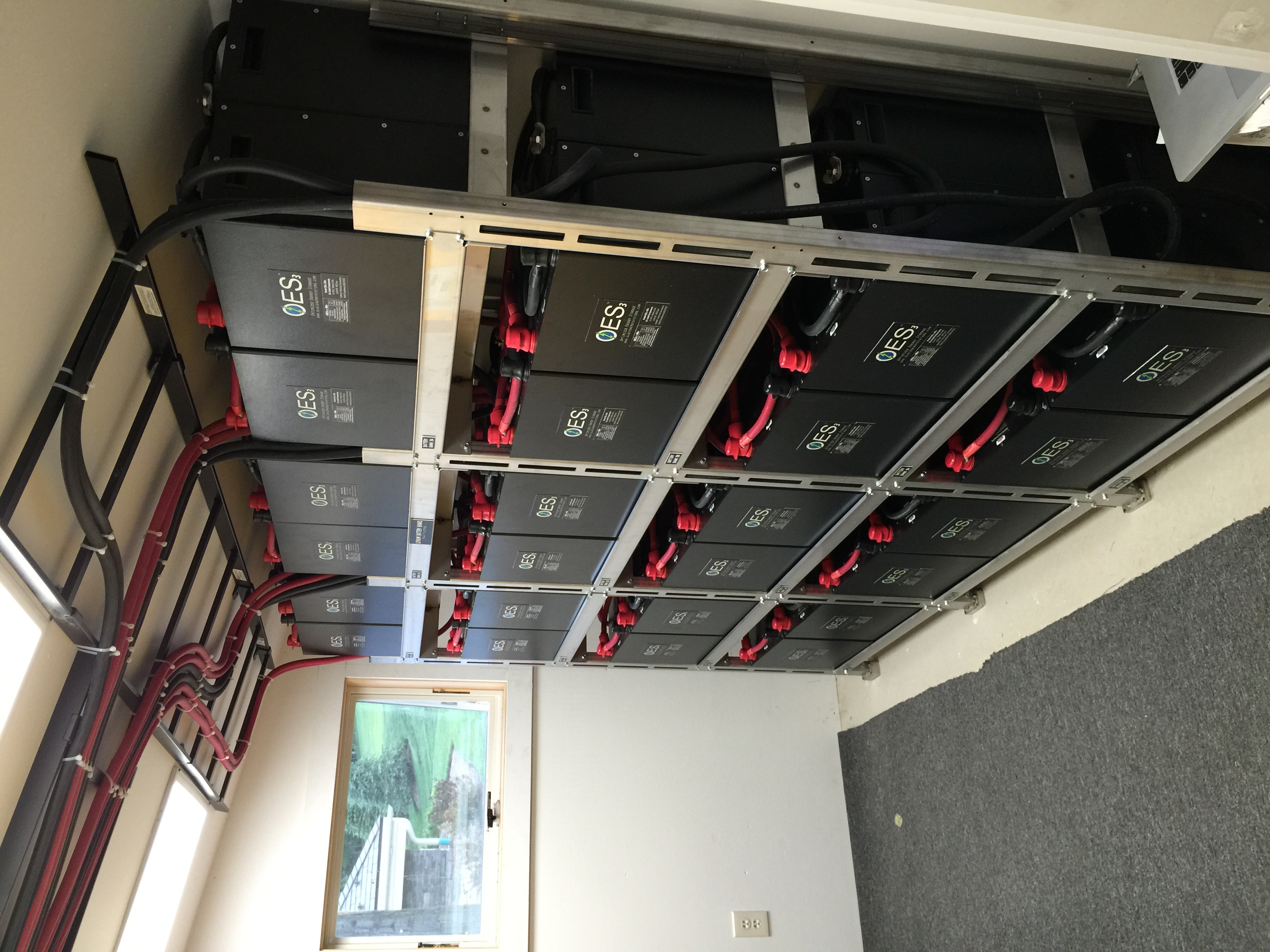 Wall of batteries
