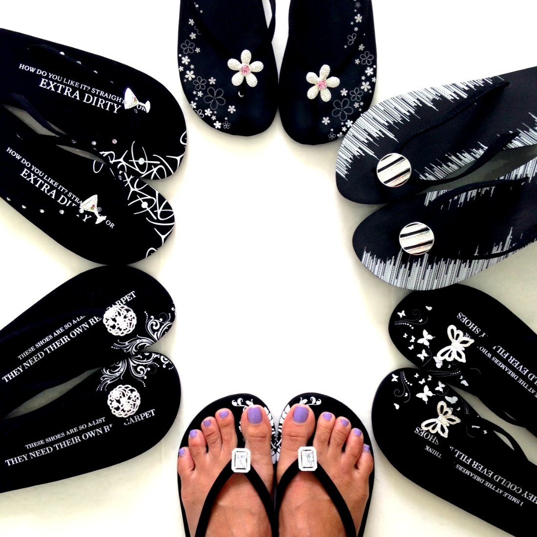 Black circle of shoes
